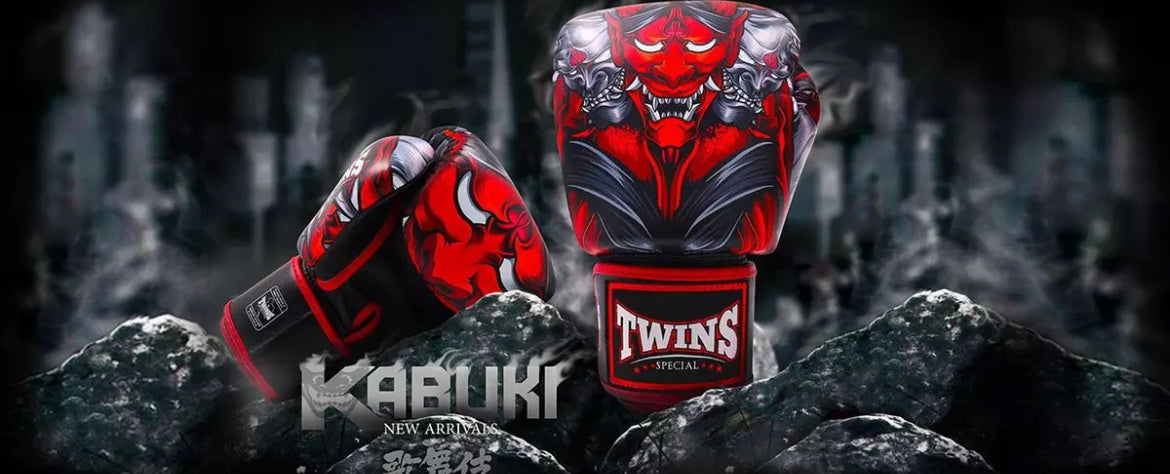 Twins Special 'Kabuki' ROT/SCHWARZ Muay Thai Boxhandschuhe FBGVL3-58