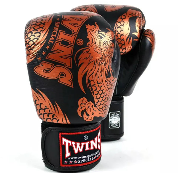 Twins Special 'Golden Dragon' Edition Muay Thai Training Bundle: Gloves & Shorts