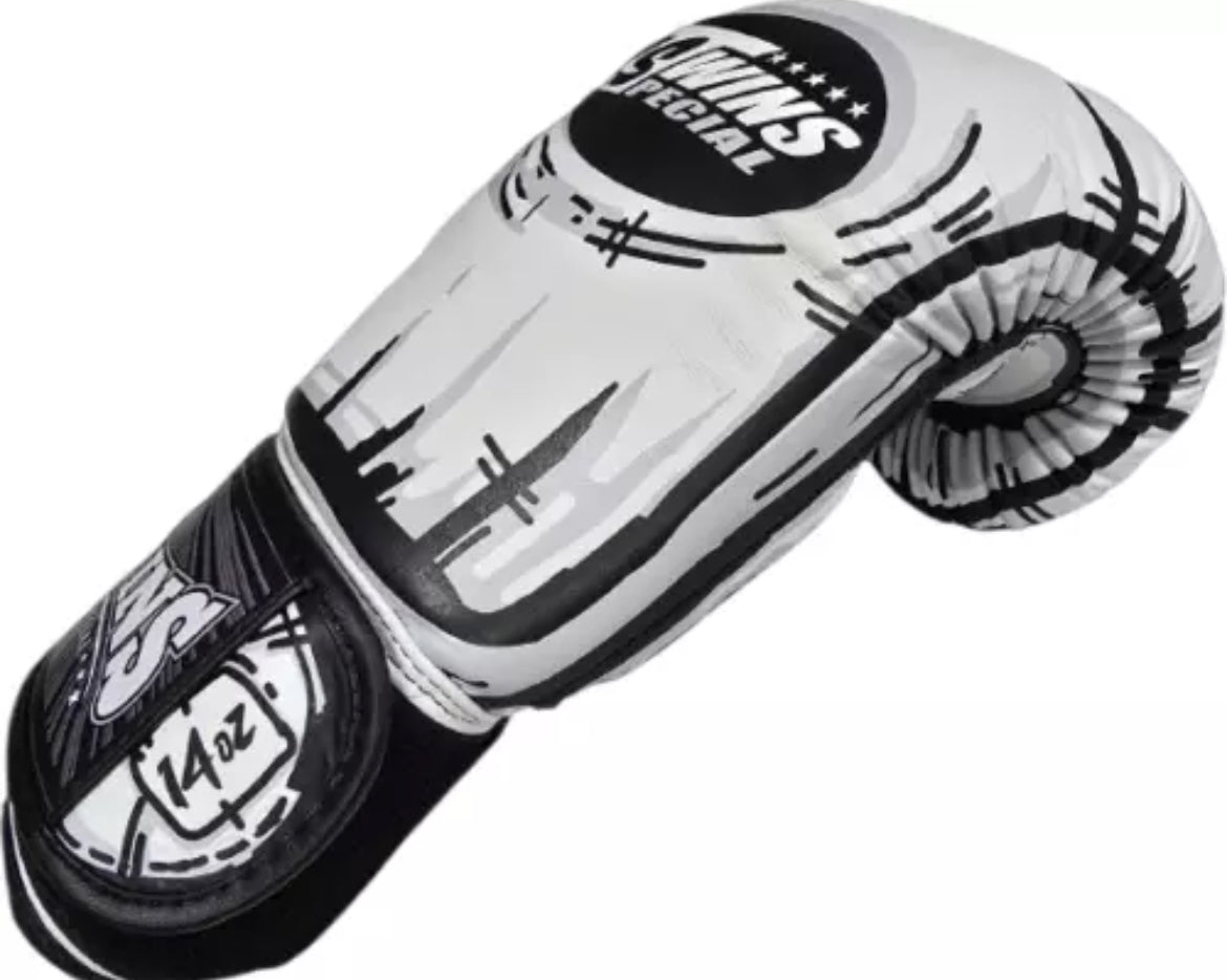 Gants de boxe Muay Thai Twins Special WHITE « Comic » FBGVL3-66