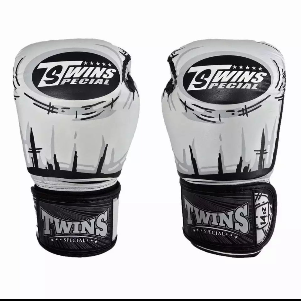 Gants de boxe Muay Thai Twins Special WHITE « Comic » FBGVL3-66