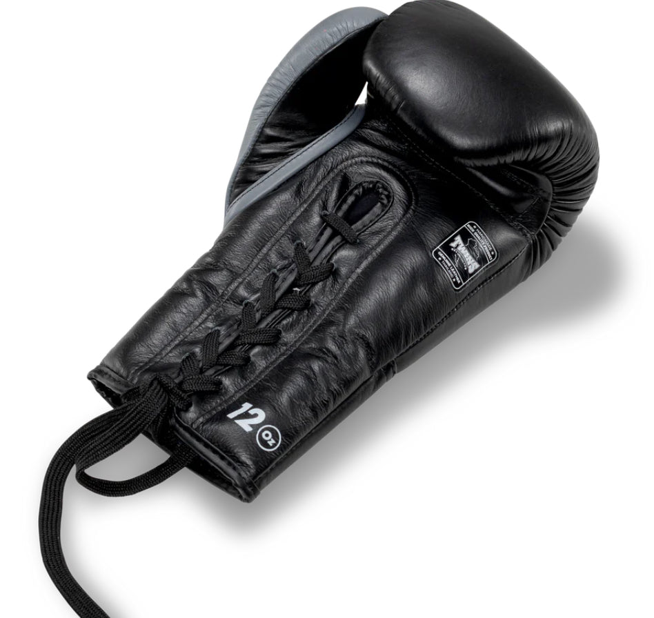 Twins Special SCHWARZE Muay Thai Boxhandschuhe zum Schnüren BGLL1