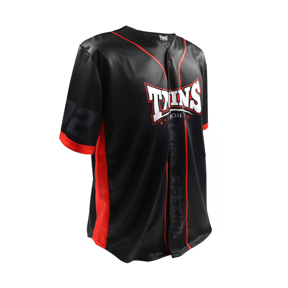 Twins Special Muay Thai Baseball Jersey Style T-shirt-04 Black