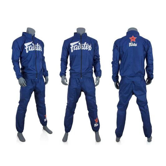 Fairtex VS2 Black/Blue Unisex Vinyl Sauna Suit