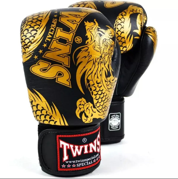 Twins Special 'Golden Dragon' Edition Muay Thai Training Bundle: Gloves & Shorts