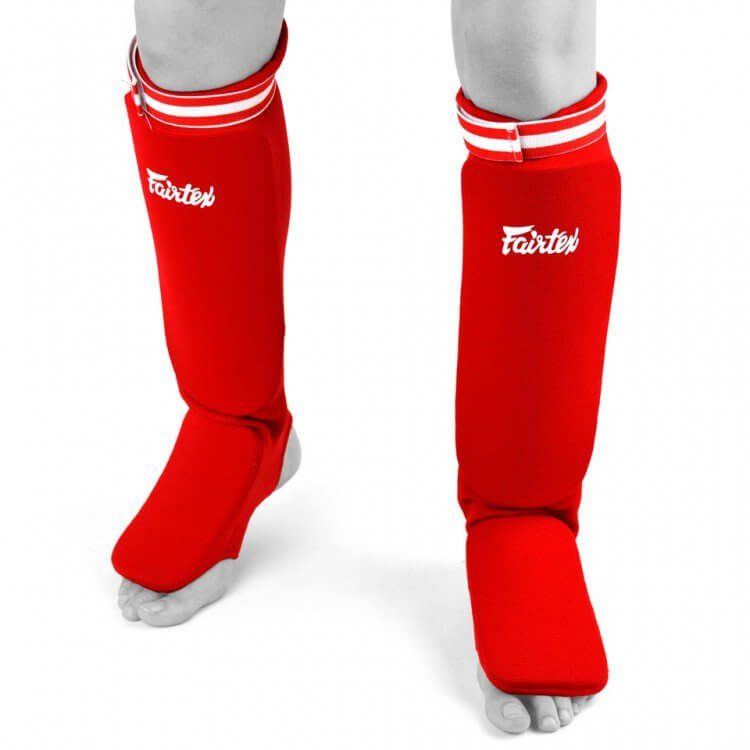 Fairtex SPE1 Rote Schienbeinschoner in Sockenform