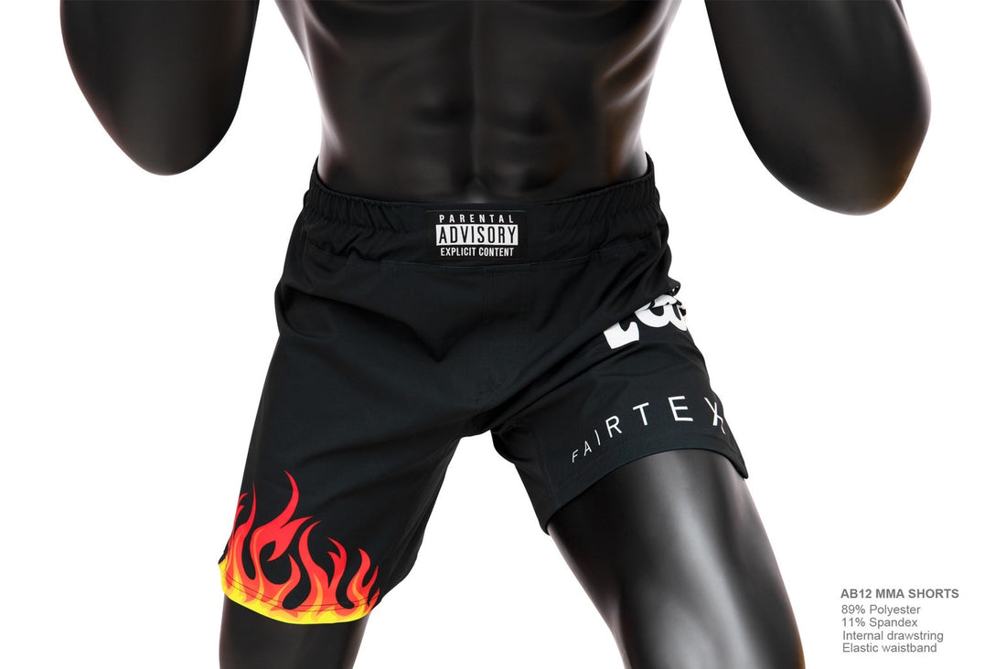 Short de MMA Muay Thai Fairtex AB12 noir « Burn »