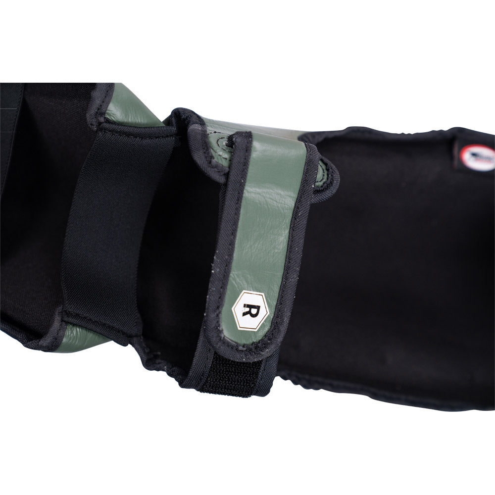 Twins Special SGL10 Schienbeinschoner aus Premium-Leder in Olivgrün