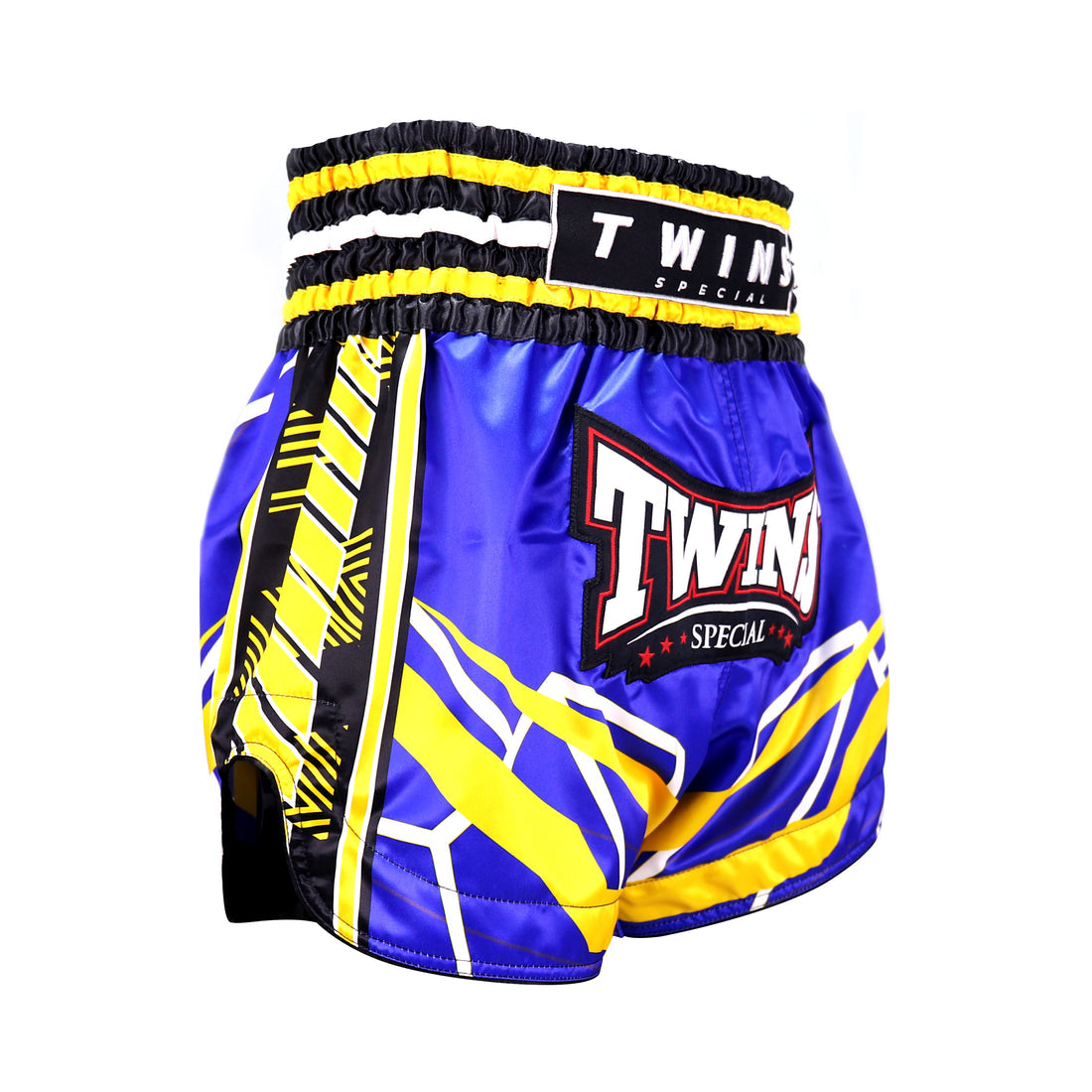 Short de kickboxing Twins Special TBS Racing bleu/jaune