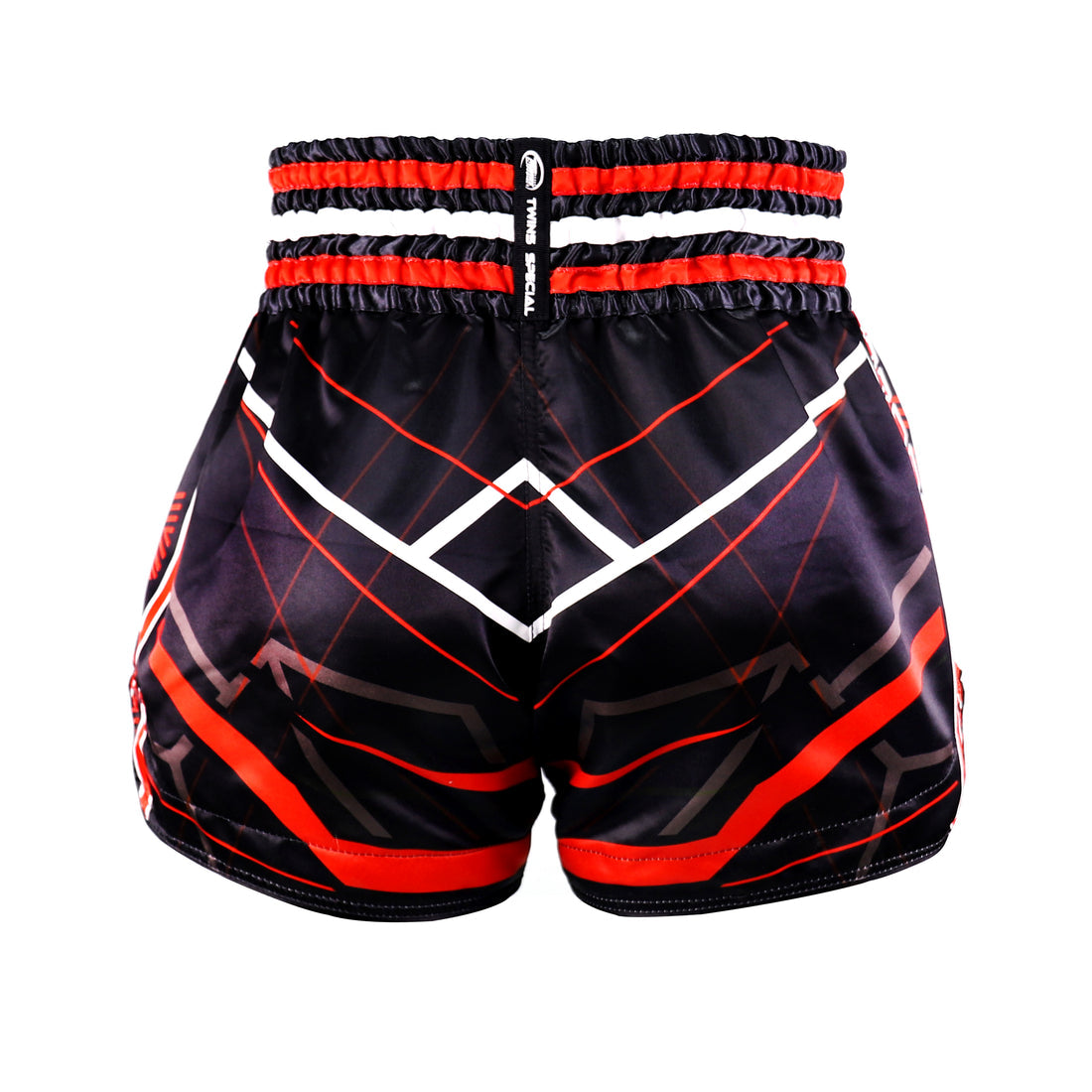 Short de kickboxing Twins Special TBS « Spine » noir/rouge