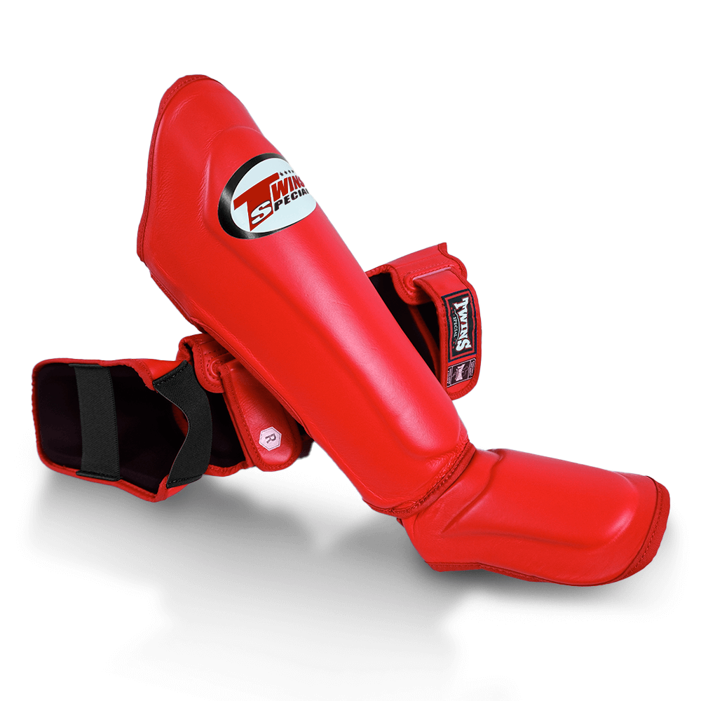 Twins Special SGL10 Rote Schienbeinschoner aus Premium-Leder
