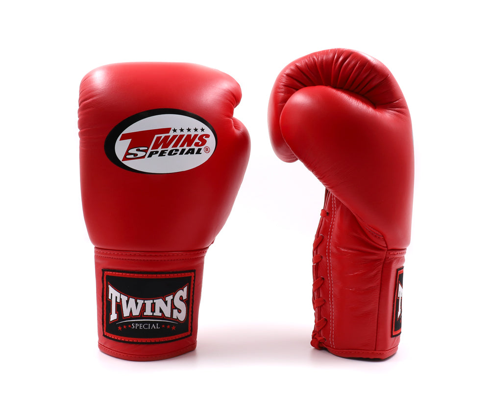 Twins Special Rote Muay Thai Boxhandschuhe zum Schnüren BGLL1