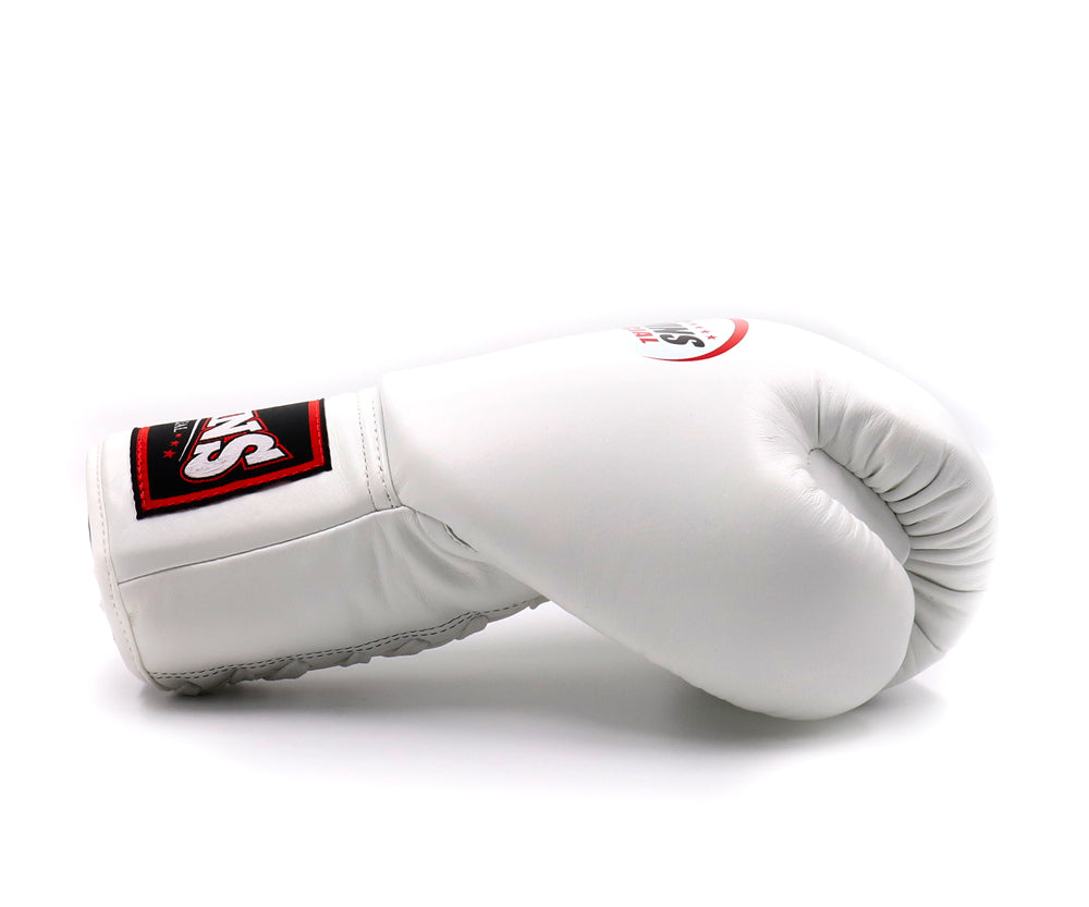 Twins Special WHITE LACE UP Muay Thai Boxing Gloves BGLL1