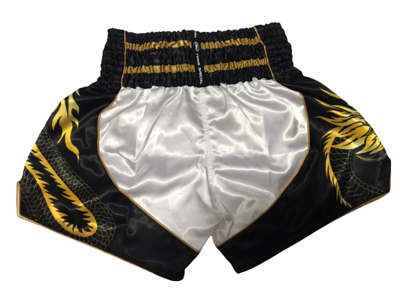 Twins Special TBS Dragon Muay Thai Kickbox-Shorts Gold/Weiß/Schwarz