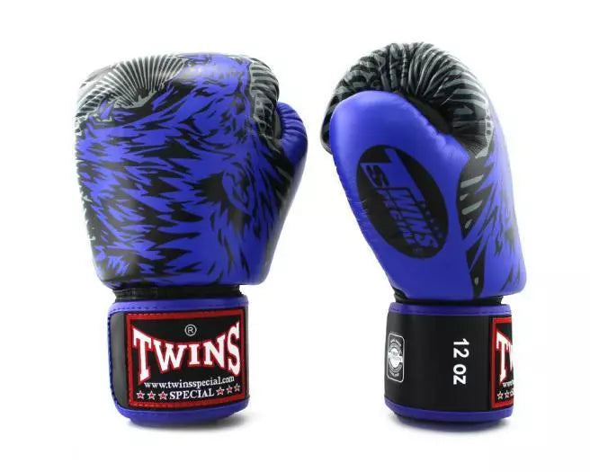 Gants de boxe Muay Thai Twins Special « Blue Wolf » FBGVL3-50