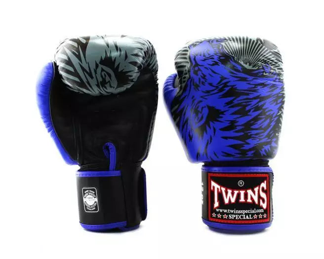 Gants de boxe Muay Thai Twins Special « Blue Wolf » FBGVL3-50