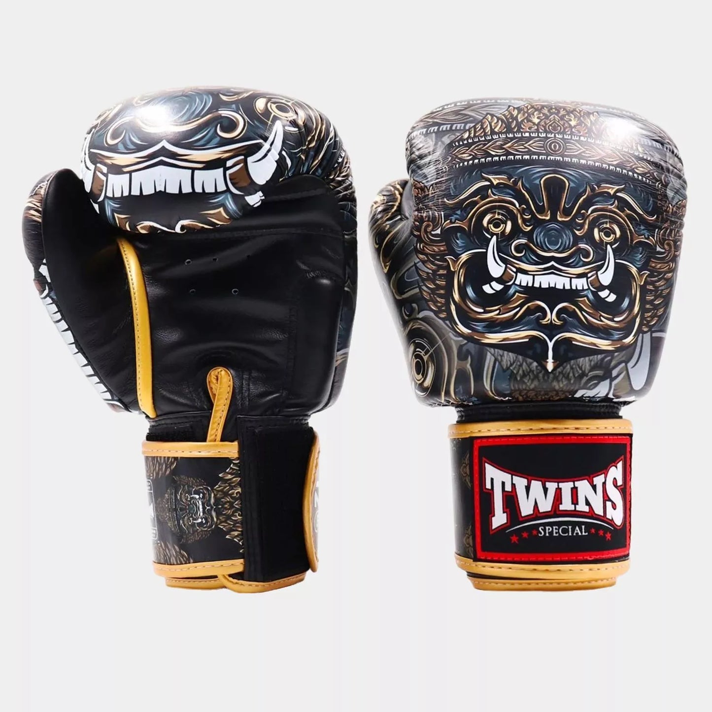Gants de boxe Muay Thai Twins Special Noir/Or FBGVL3-63