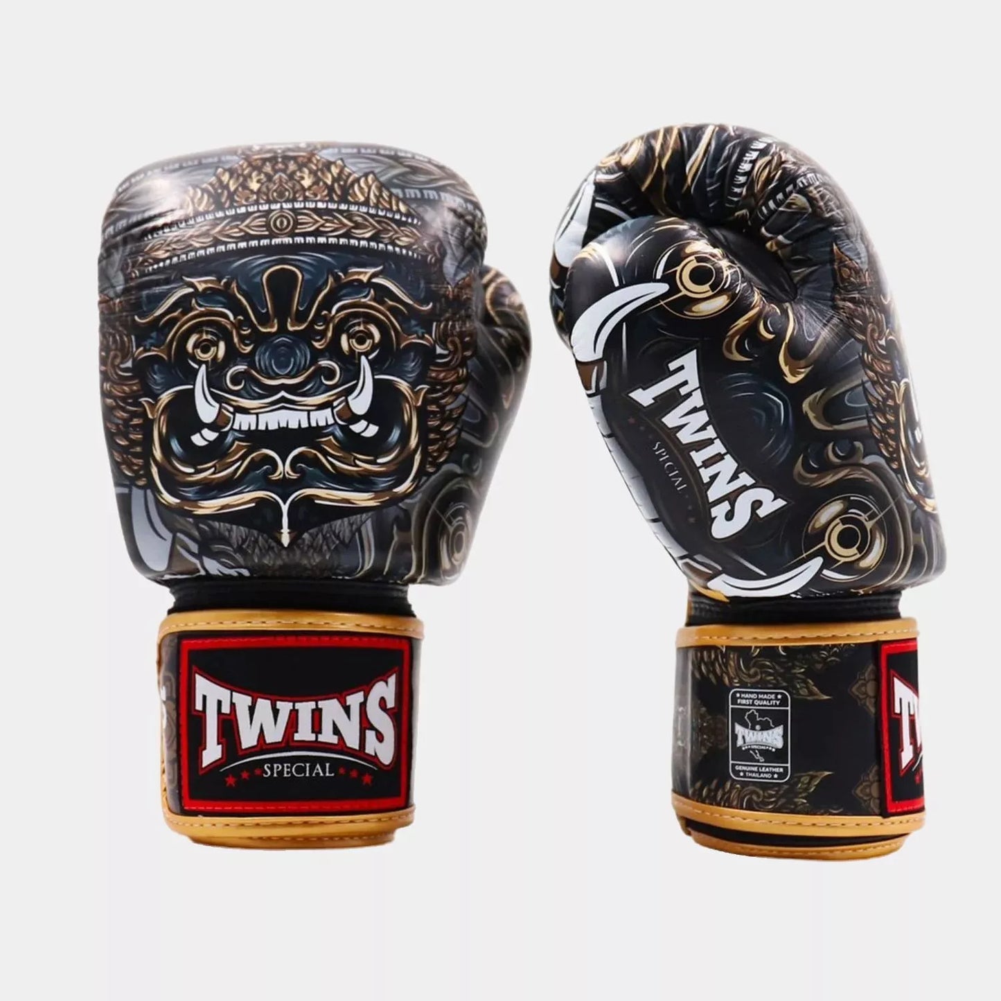 Gants de boxe Muay Thai Twins Special Noir/Or FBGVL3-63