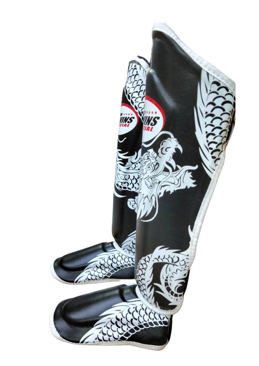 Twins Special Premium FSGL10-49 DRAGON Schienbeinschoner Silber/Schwarz