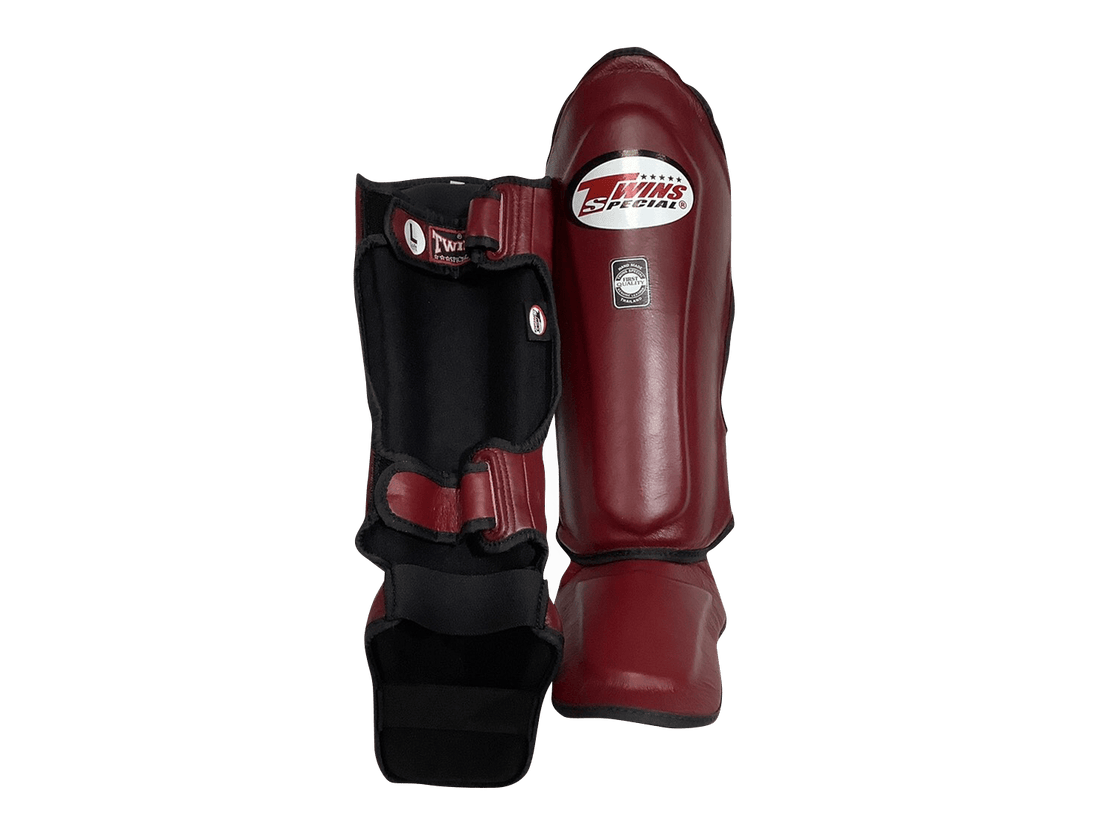 Twins Special SGL10 Kastanienbraune Schienbeinschoner aus Premium-Leder