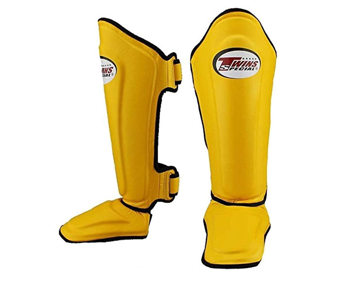 Twins Special SGL10 Gelbe Schienbeinschoner aus Premium-Leder