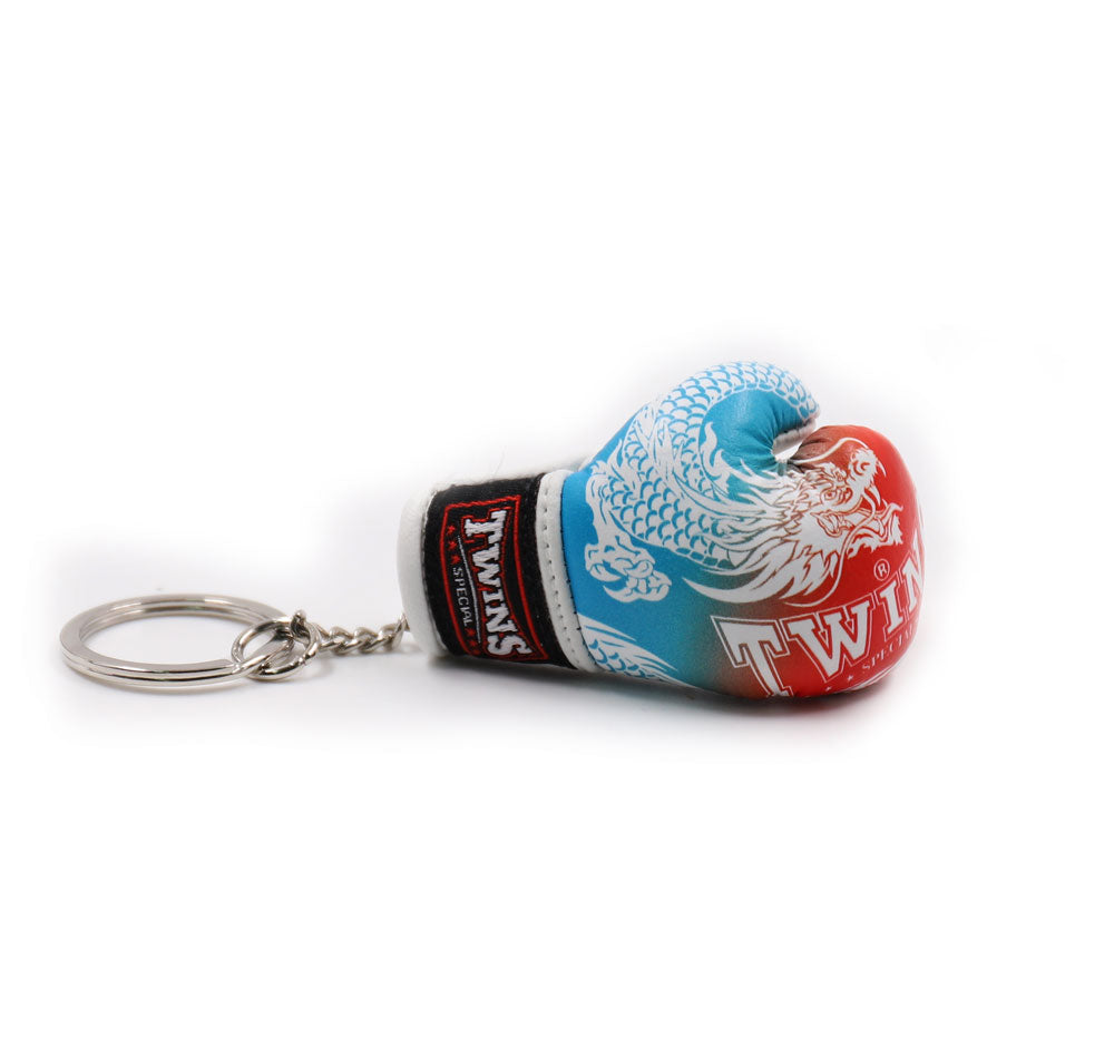 Twins Special Boxhandschuh Schlüsselanhänger – FMBG3-49 Dragon Weiß/Blau/Rot Minihandschuh