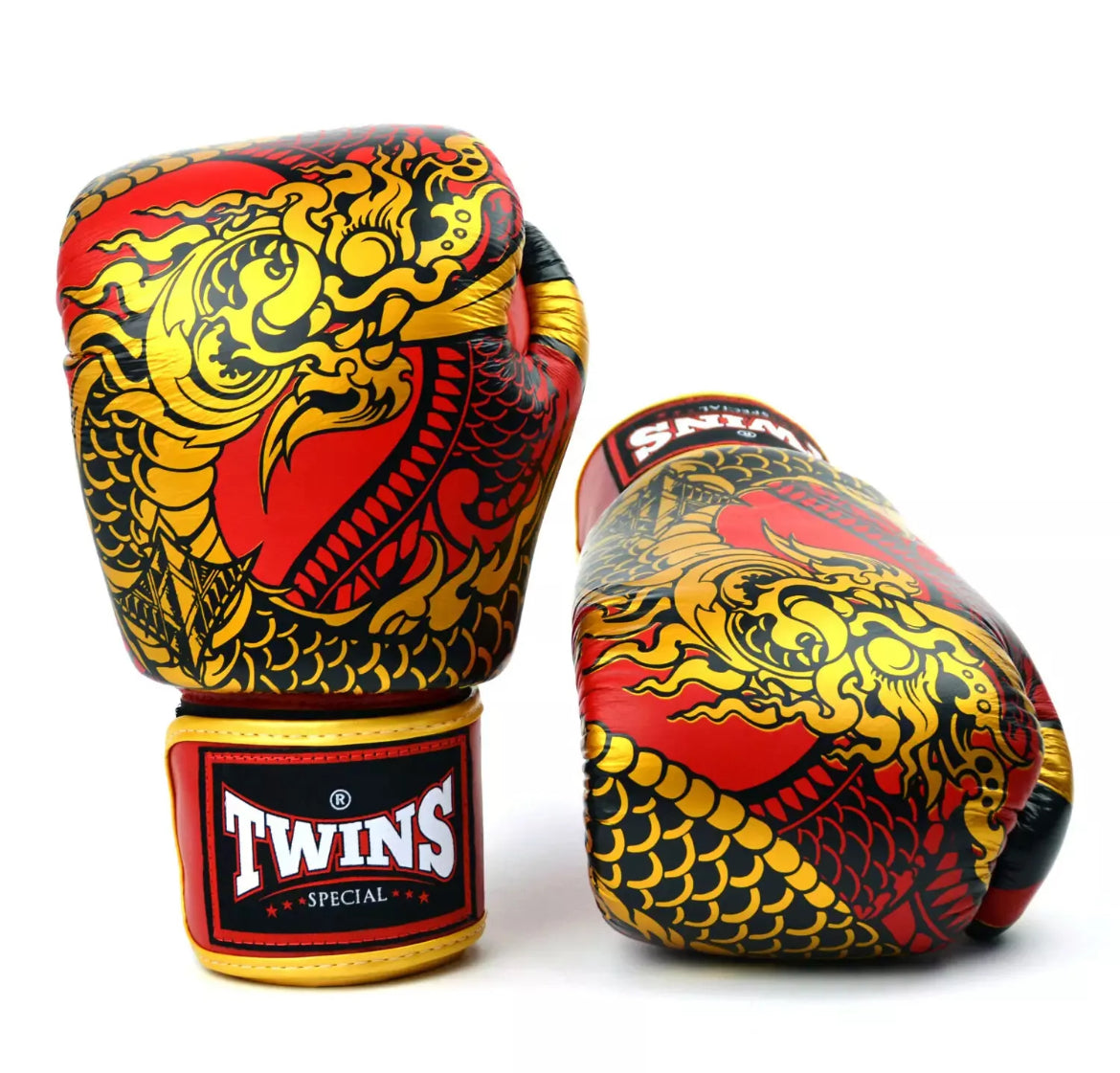 Twins Special 'Dragon' ROT/BLAU/WEISS/GRAU/GOLD Muay Thai Boxhandschuhe FBGVL3-52