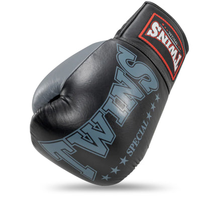 Twins Special SCHWARZE Muay Thai Boxhandschuhe zum Schnüren BGLL1