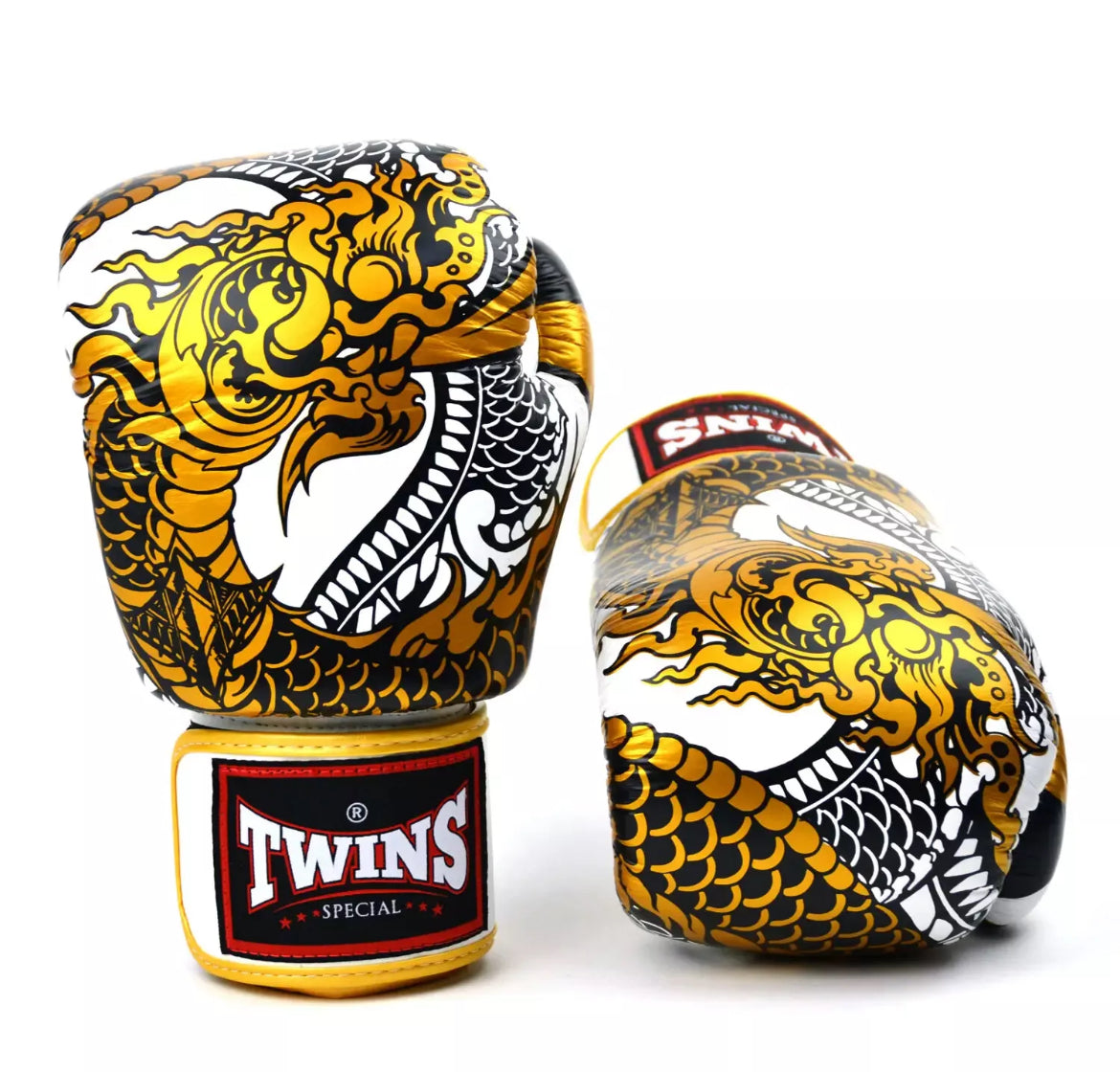 Twins Special 'Dragon' ROT/BLAU/WEISS/GRAU/GOLD Muay Thai Boxhandschuhe FBGVL3-52