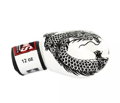 Gants de boxe Muay Thai Twins Special « Dragon » BLANCS FBGVL3-49