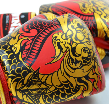 Twins Special 'Dragon' ROT/BLAU/WEISS/GRAU/GOLD Muay Thai Boxhandschuhe FBGVL3-52