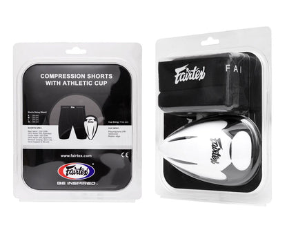 Fairtex GC3 Schwarze Kompressions-MMA-Shorts (enthält Athletic Cup Guard)