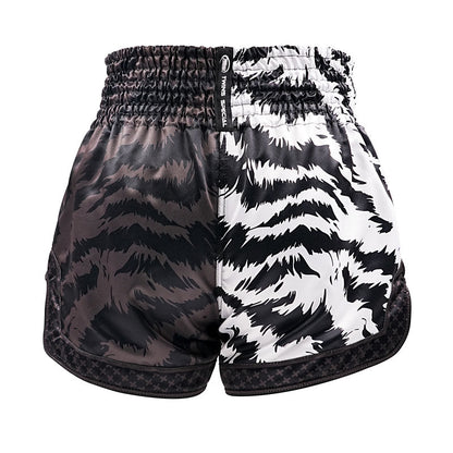 Twins Special TBS „Jungle“ Schwarz/Weiß Tiger Muay Thai Kickbox-Shorts