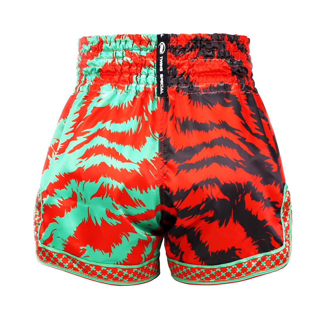 Twins Special TBS 'Jungle' Red/Green Tiger Muay Thai Kickboxing Shorts