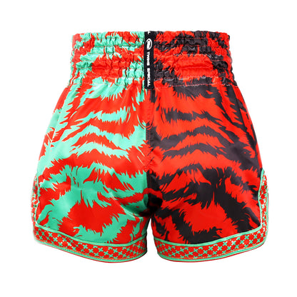 Twins Special TBS 'Jungle' Red/Green Tiger Muay Thai Kickboxing Shorts