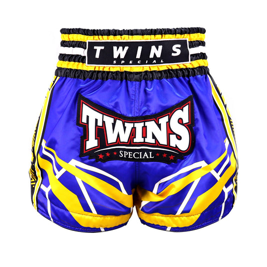 Twins Special TBS Racing Blau/Gelb Muay Thai Kickbox-Shorts