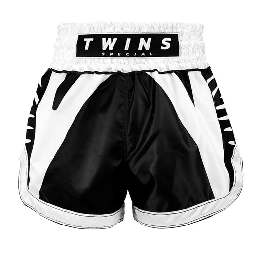 Twins Special TBS „Spine“ Schwarz/Weiß Muay Thai Kickbox-Shorts