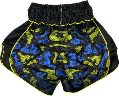 Twins Special TBS „Atlas“ Blau/Grün Camo Muay Thai Kickbox-Shorts