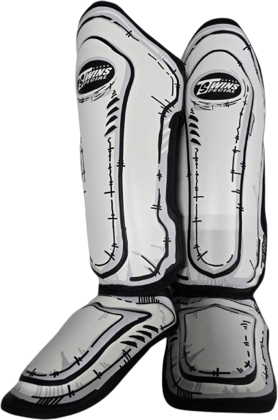 Twins Special Premium FSGL10-66 „Comic“ weiße Schienbeinschoner