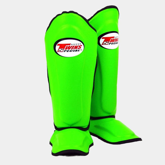 Twins Special SGL10 Schienbeinschoner aus Premium-Leder, Limettengrün