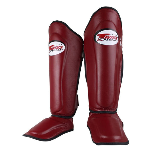 Twins Special SGL10 Kastanienbraune Schienbeinschoner aus Premium-Leder