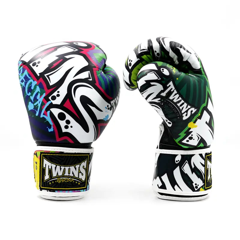 Twins Special Black/White Fancy Muay Thai Boxing Gloves BGVL15