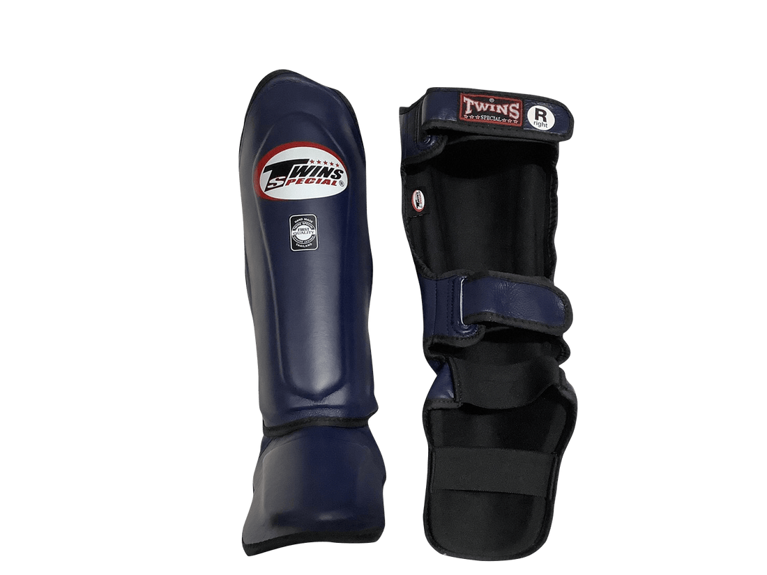 Twins Special SGL10 Marineblaue Schienbeinschoner aus Premium-Leder